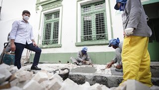Recife | Prefeito João Campos vistoria obra de requalificação de passeios públicos na Boa Vista