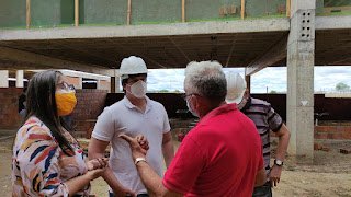 Em nova vistoria às obras da ETE Cabrobó, Lucas Ramos avança com plano de trabalho para antecipar inauguração da unidade