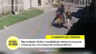 Vídeo mostra motoqueiro dando tapa no bumbum de mulher que andava na rua