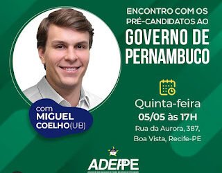Após conversa com Raquel Lyra, Adeppe recebe o pré-candidato Miguel Coelho nesta quinta-feira (5)
