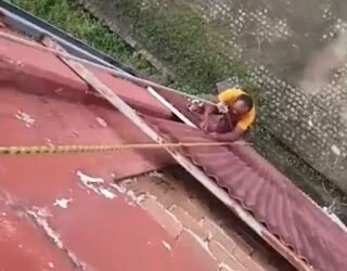 Em Escada, pintor morre ao cair de altura de dez metros enquanto trabalhava sem EPI no prédio da prefeitura; filho filmou momento do acidente