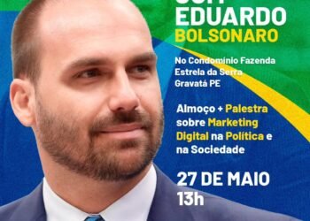 Hoje: Eduardo Bolsonaro ministrará palestra e almoçará com apoiadores de Bolsonaro no Condomínio Fazenda Estrela da Serra, em Gravatá Hoje: Eduardo Bolsonaro ministrará palestra e almoçará com apoiadores de Bolsonaro no Condomínio Fazenda Estrela da Serra, em Gravatá