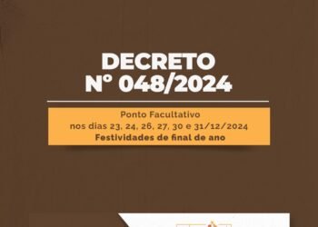 Decreto Nº 048/2024: Prefeitura de Gravatá decreta Ponto Facultativo nos dias 23, 24, 26, 27, 30 e 31 de dezembro