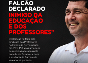 Primavera: “prefeito Jeyson Falcão, declarado inimigo da educação e das(os) professoras(es)”, dispara SINPRO-PE Primavera: “prefeito Jeyson Falcão, declarado inimigo da educação e das(os) professoras(es)”, dispara SINPRO-PE