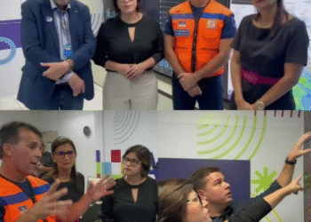 Priscila Krause monitora chuvas na sede da APAC; Expediente nas repartições estaduais encerrarão às 14h e aulas foram suspensas durante a tarde