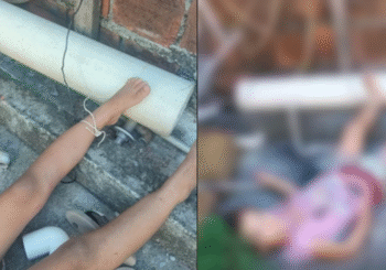 Criança de quatro anos é encontrada amarrada em Goiana; mãe e padrasto são presos