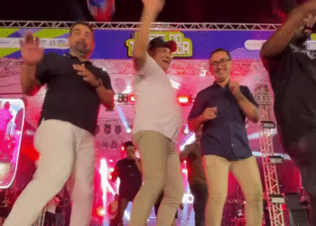Chã Grande é contagiada pela ‘dança do incubado’: prefeito e vice entram no ritmo no primeiro dia da Festa do Trabalhador; Veja o vídeo