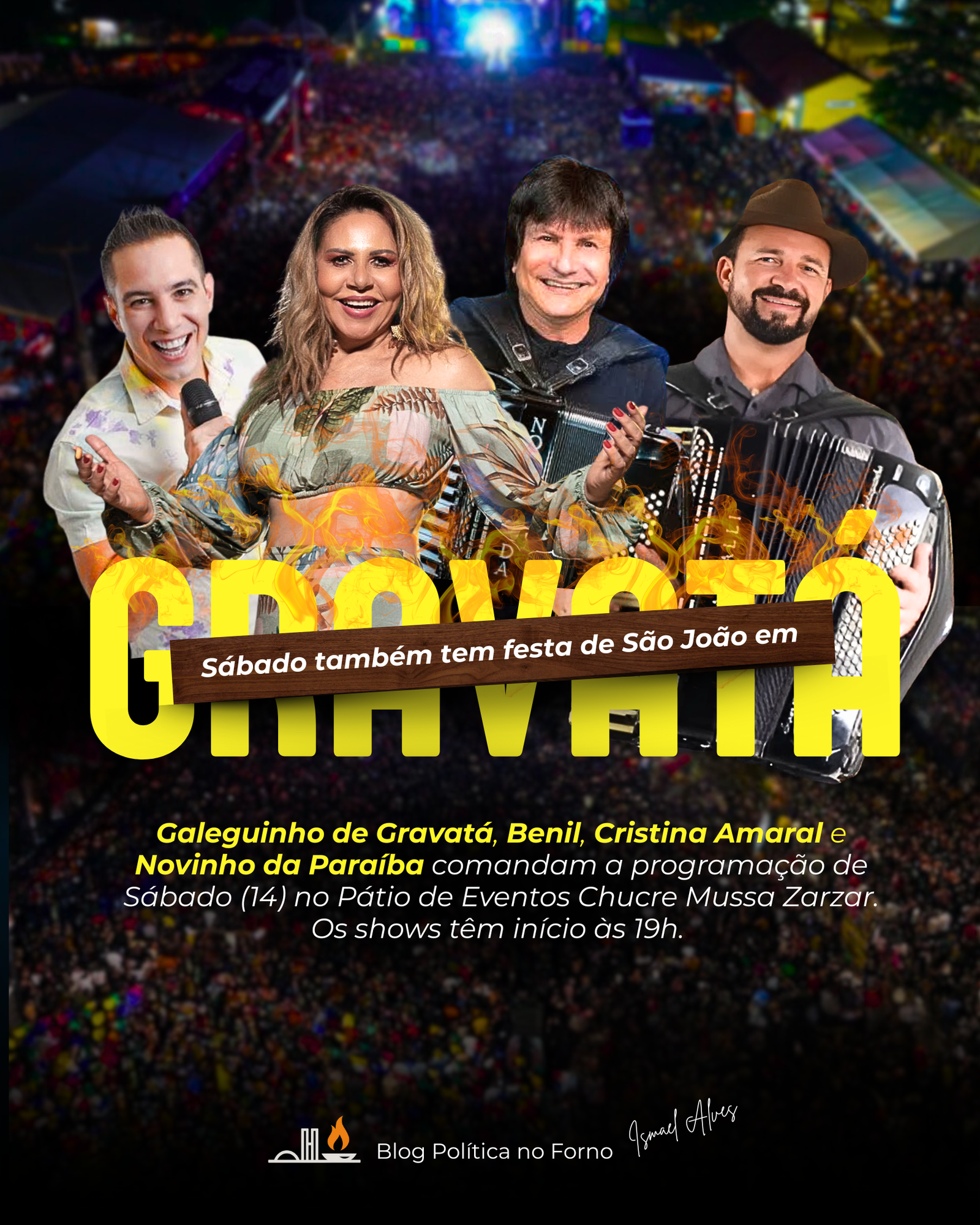 São João de Gravatá 2025 – Noite de sábado (14) promete muito forró raiz no Pátio de Eventos 