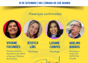 Câmara de Chã Grande realiza 2° Encontro pela Valorização da Vida; evento acontecerá no dia 19 deste mês