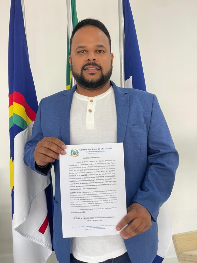 Vereador Jadinho da Ceasa propõe centro agrícola em Chã Grande para apoiar agricultores