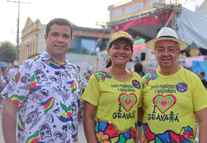 Joselito Gomes, Viviane Facundes e João Paulo no Encontro de Orquestras de Frevo em Gravatá