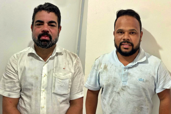 Prefeito Sandro Advogado e vereador Jadinho da Ceasa em Chã Grande, Pernambuco, em destaque após sofrerem agressão física durante fiscalização na rodovia PE-071.
