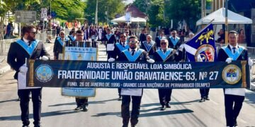 Loja Maçônica Fraternidade União Gravataense participa de desfile e homenageia prefeito de Gravatá no 7 de Setembro