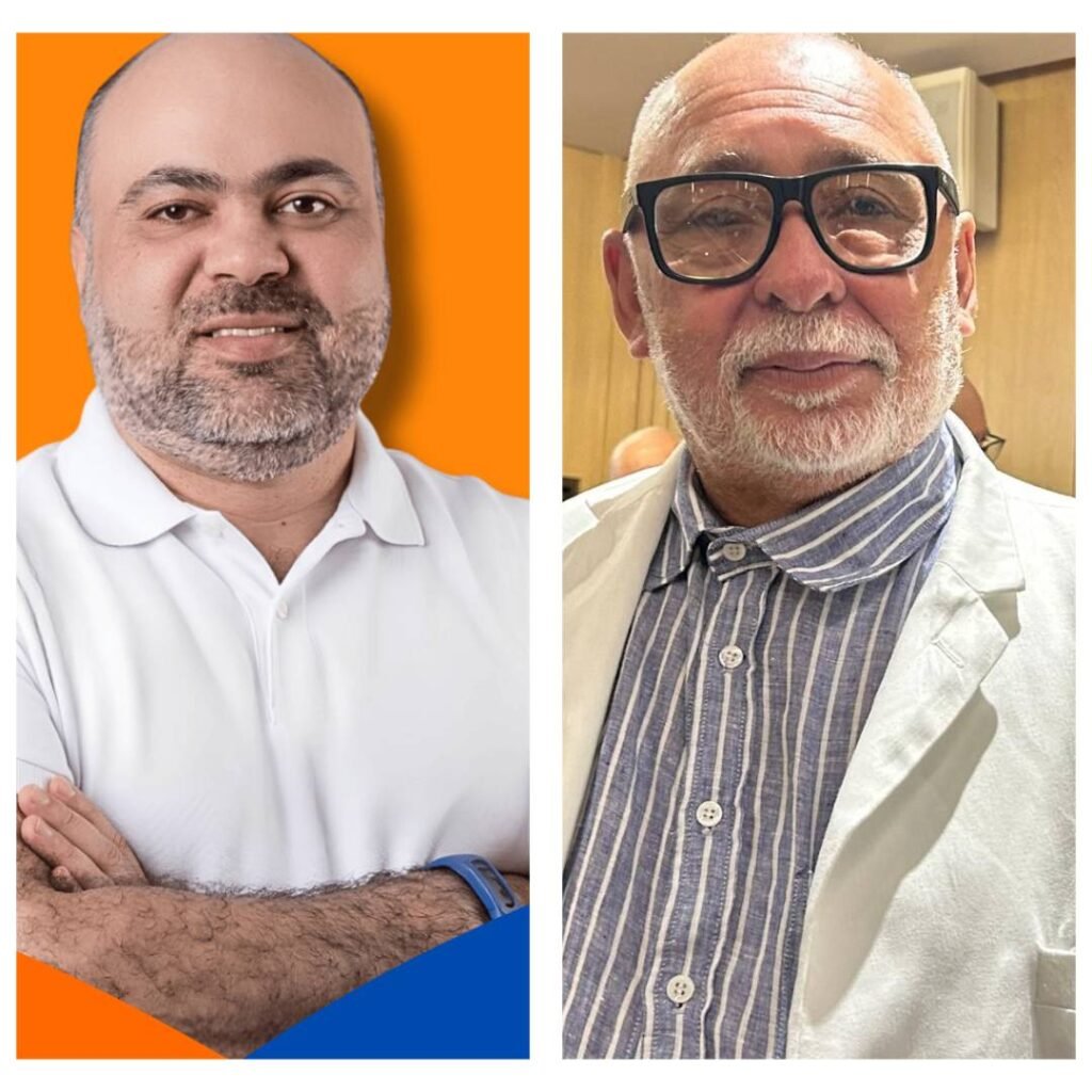 Pê Guerra e Francismar Pontes aparecem em montagem durante a cobertura da campanha eleitoral de 2026