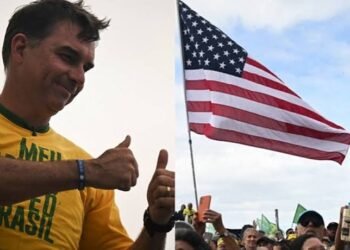 Após deixar o Brasil, Flávio Bolsonaro chega aos EUA com a família